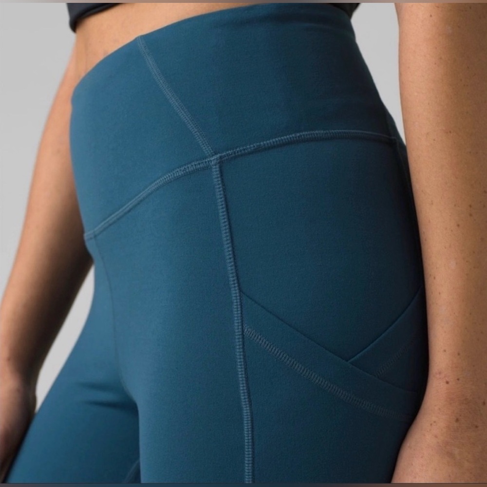 Prana Teal Electa Full Length Side Pocket Leggings size Small EUC - Picture 1 of 7
